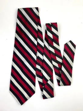 90s Deadstock Silk Necktie, Men's Vintage Wine/ Black Diagonal Stripe Pattern Tie, NOS