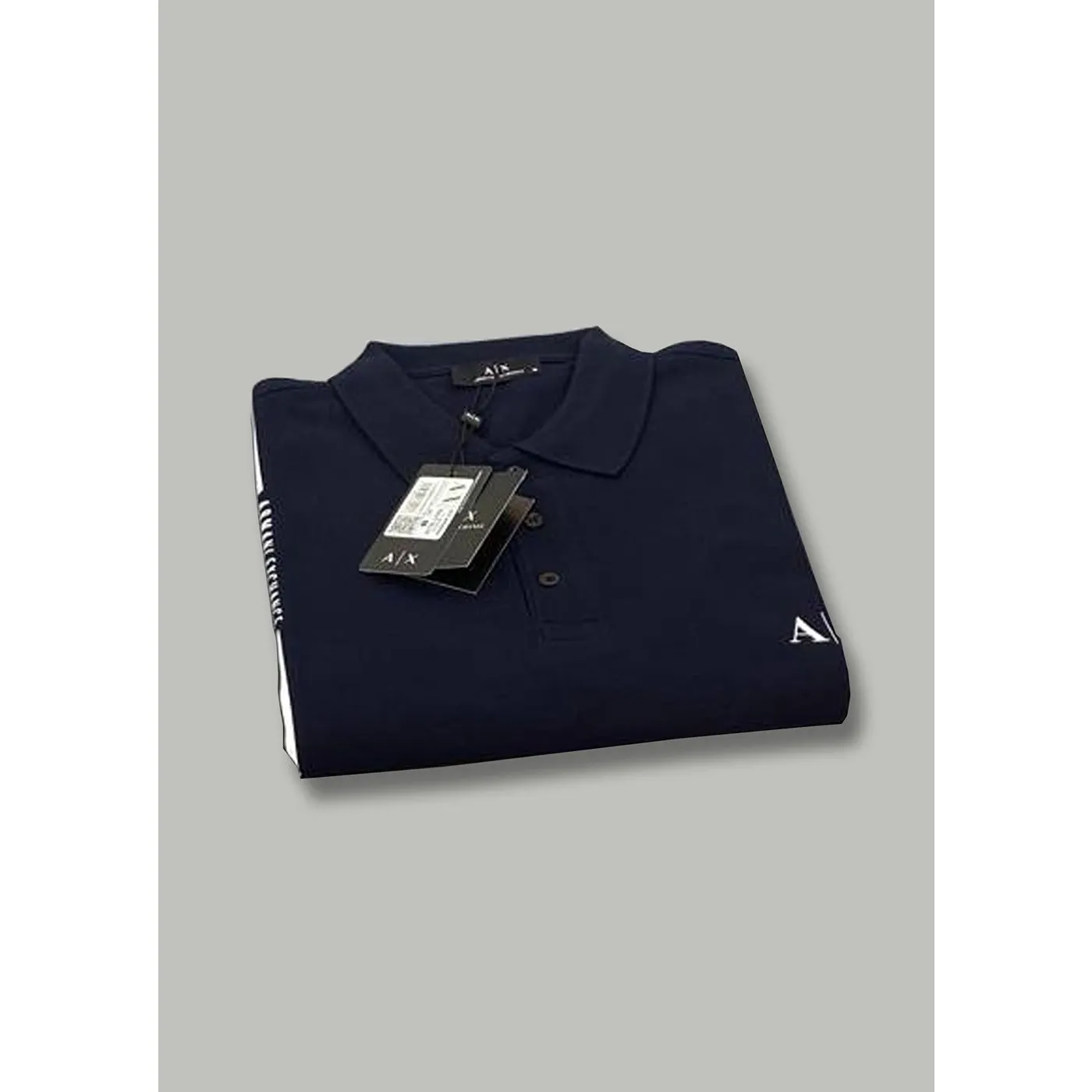 AX Navy Cotton Polo Shirt