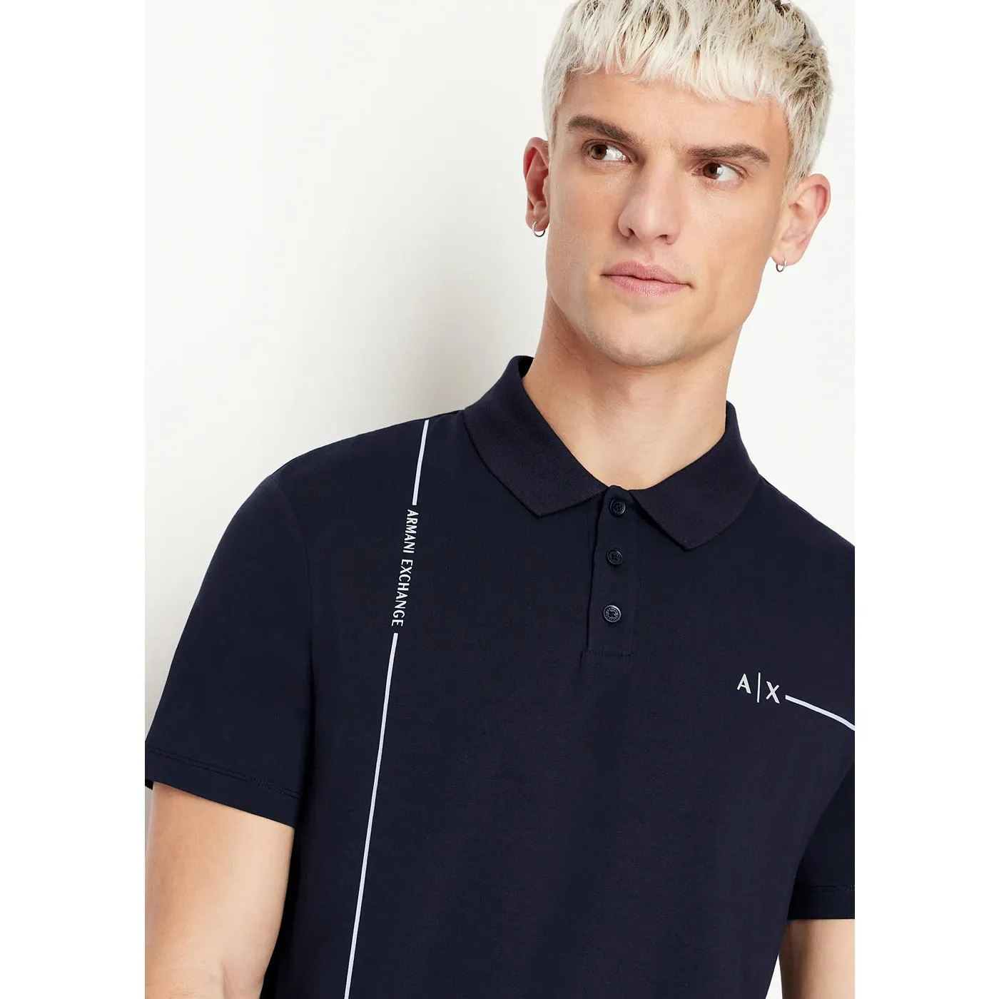 AX Navy Cotton Polo Shirt