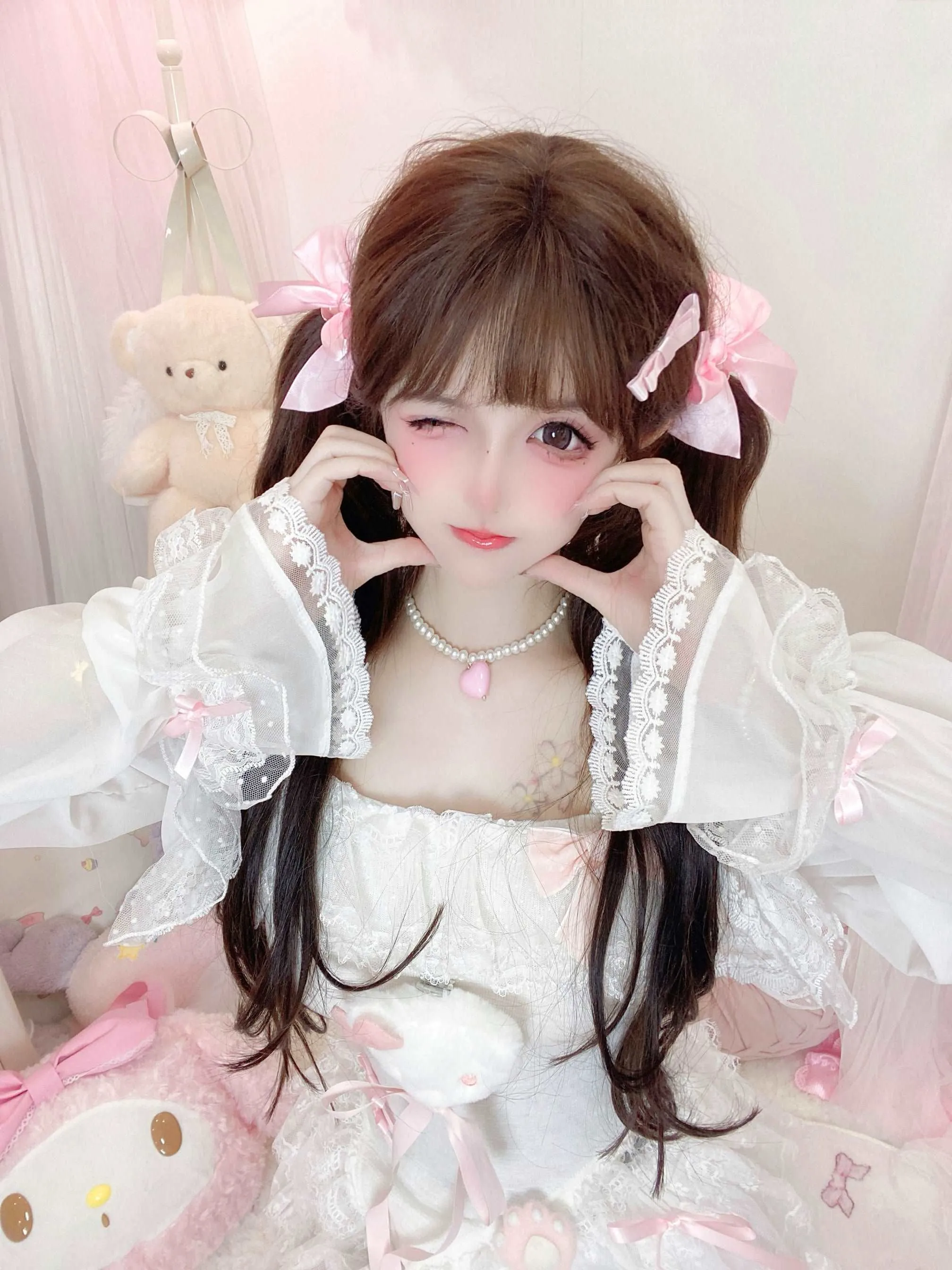 Candy Fairy Angel Kitty Camisole Top & White Cardigan & Ruffle Skirt Three Piece Set