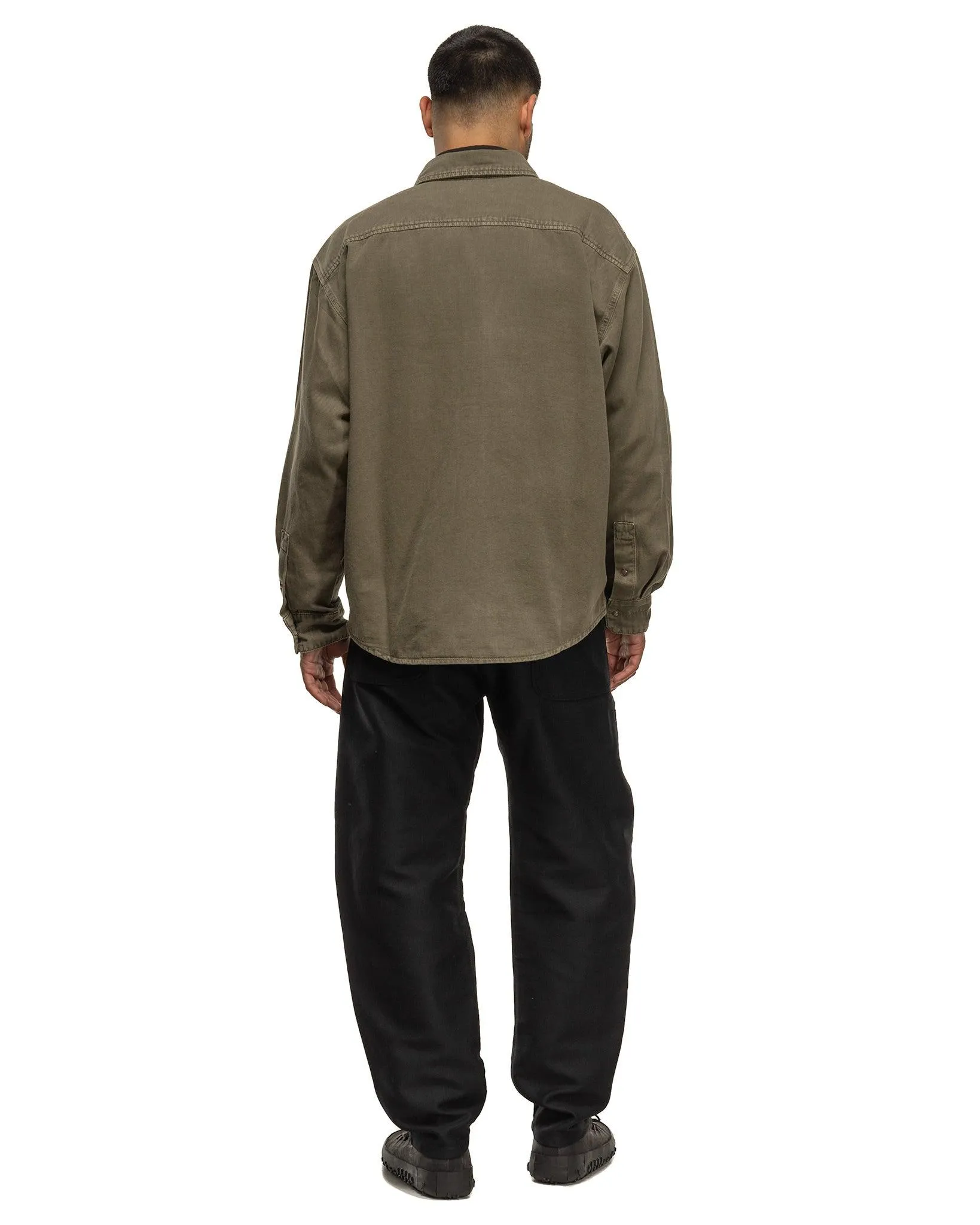 Denim Shirt With Snaps Snow Olive