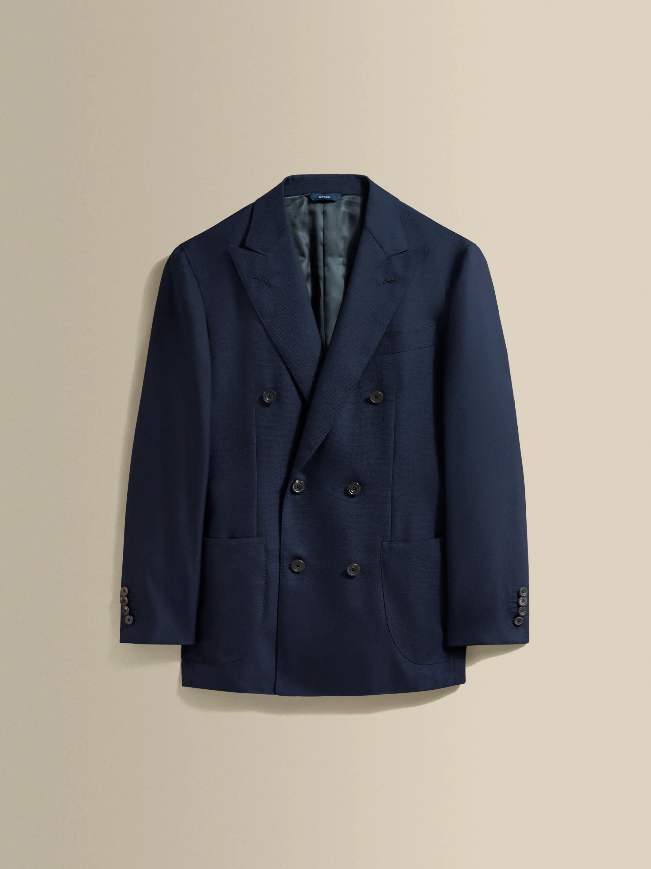 Double Breasted Wool Hopsack Jacket