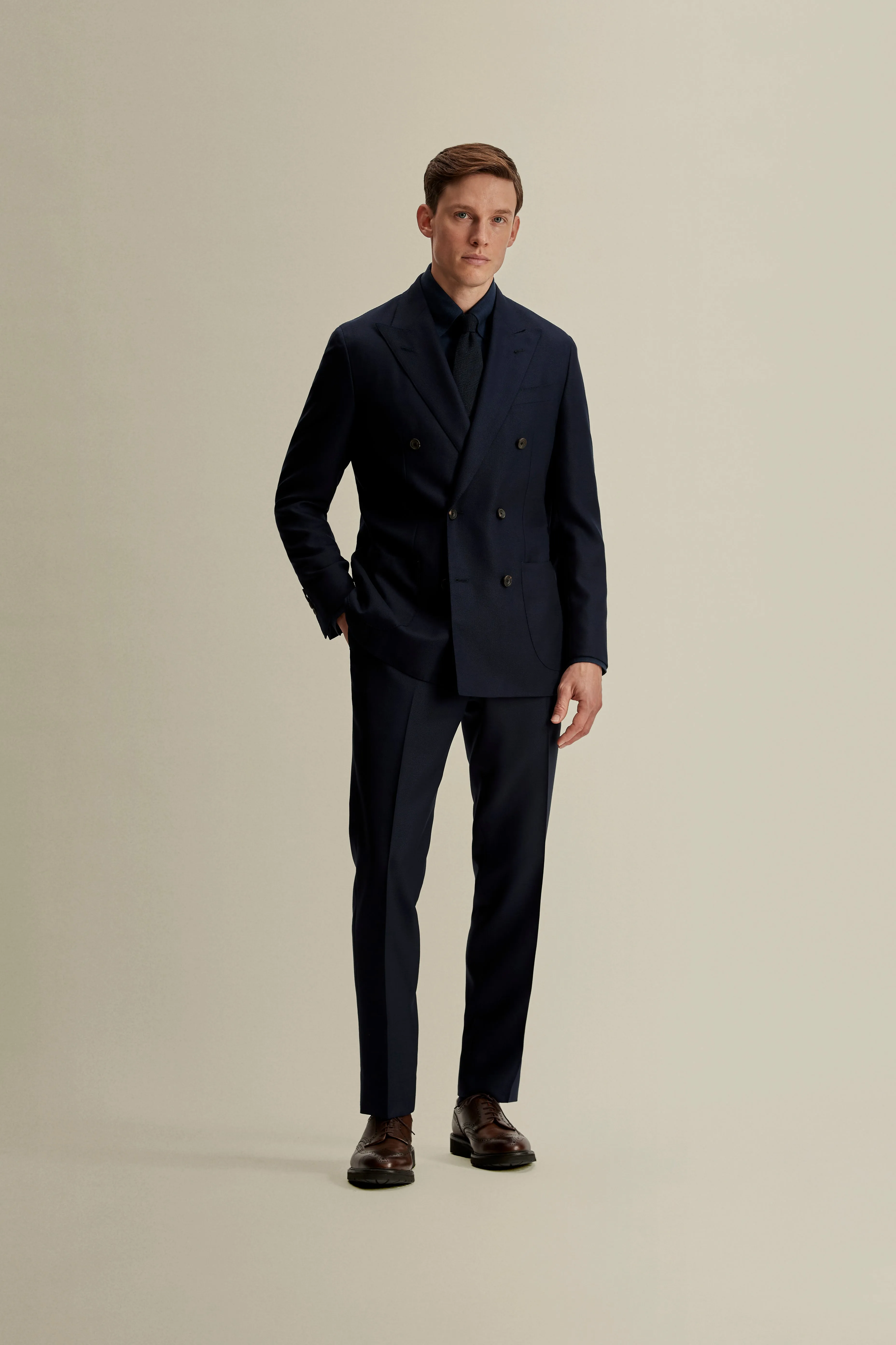 Double Breasted Wool Hopsack Jacket