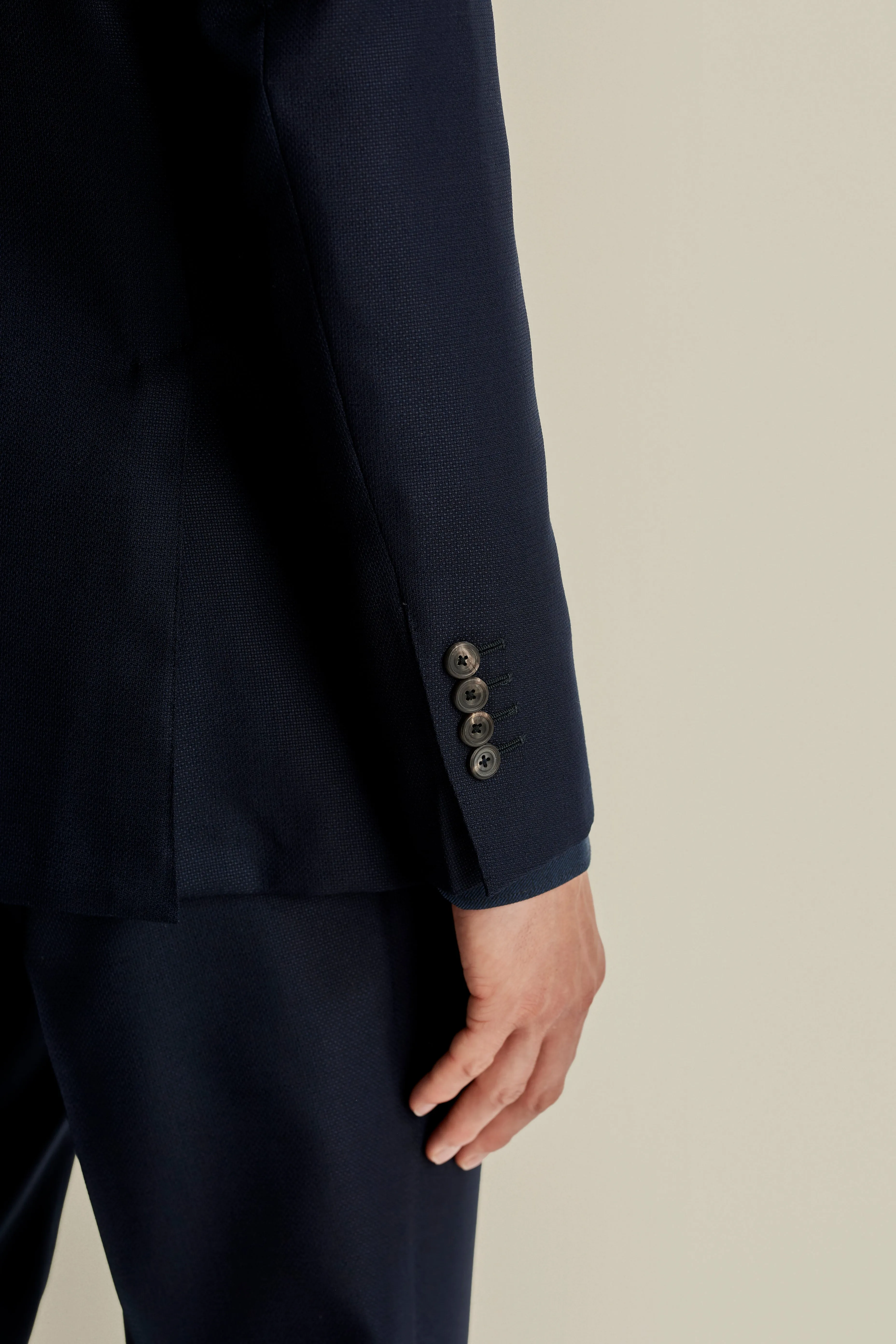 Double Breasted Wool Hopsack Jacket