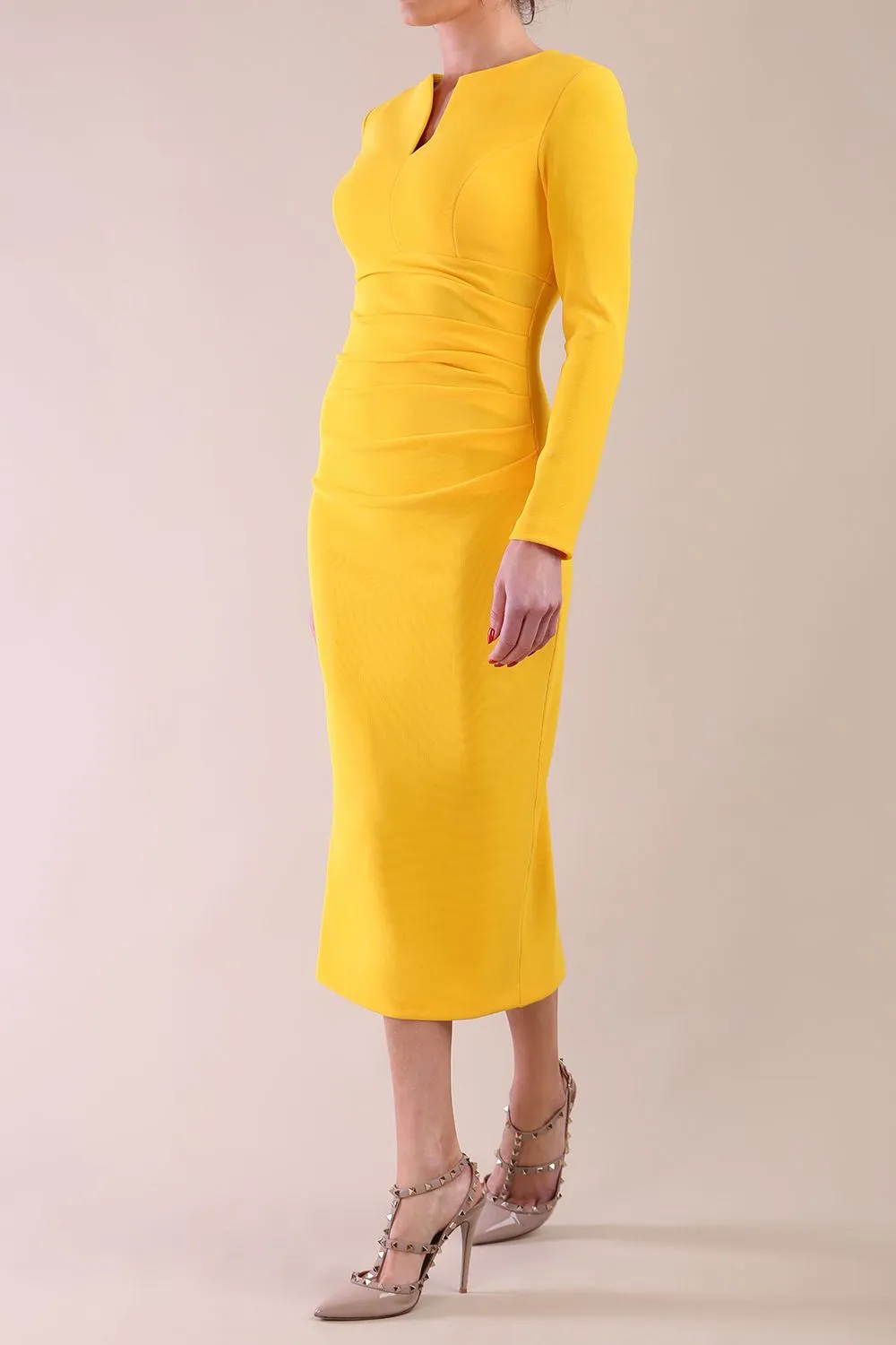 Long Sleeved Lydia Midi Pencil Dress