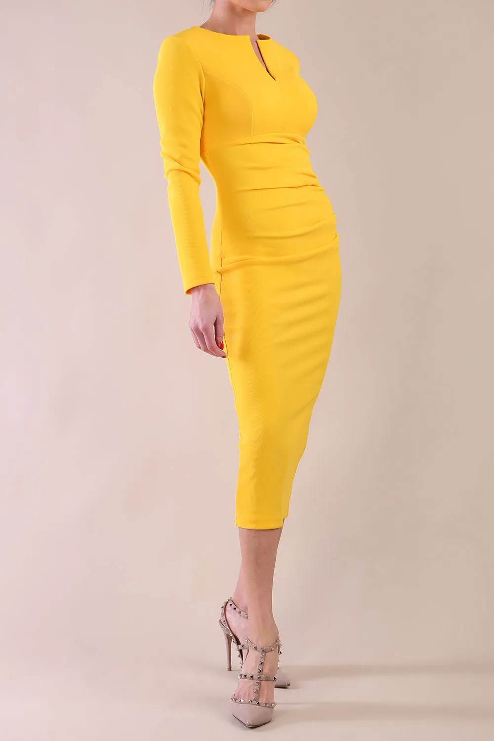 Long Sleeved Lydia Midi Pencil Dress