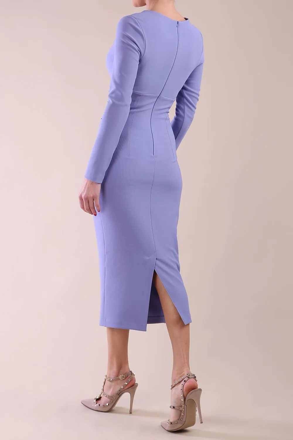 Long Sleeved Lydia Midi Pencil Dress