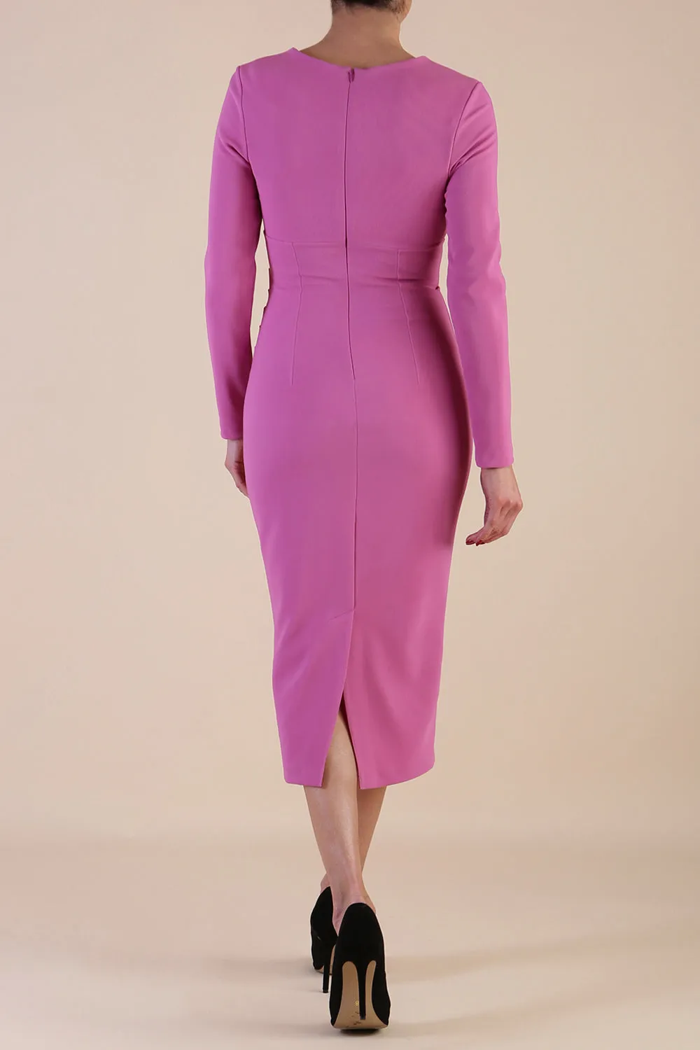 Long Sleeved Lydia Midi Pencil Dress