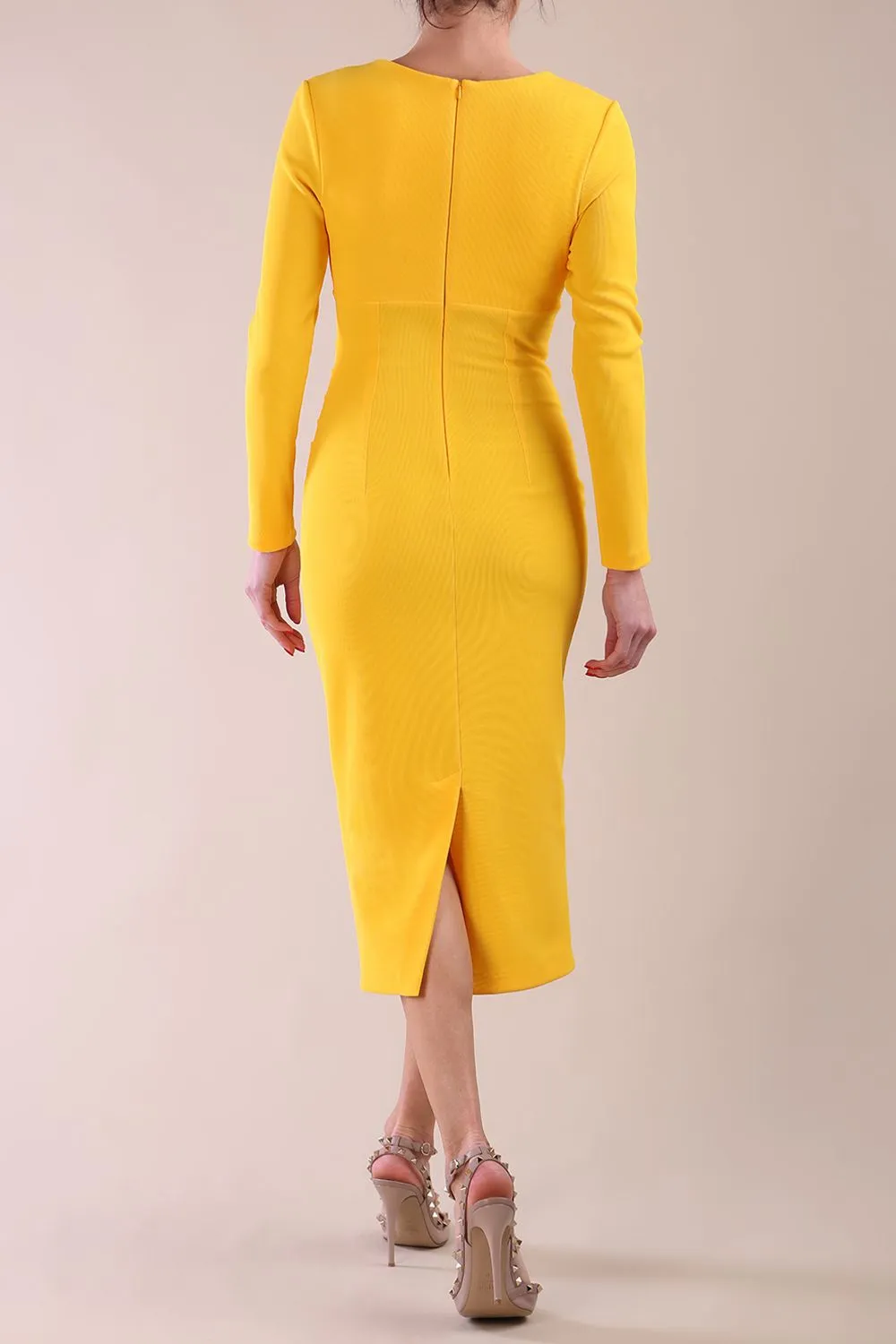 Long Sleeved Lydia Midi Pencil Dress