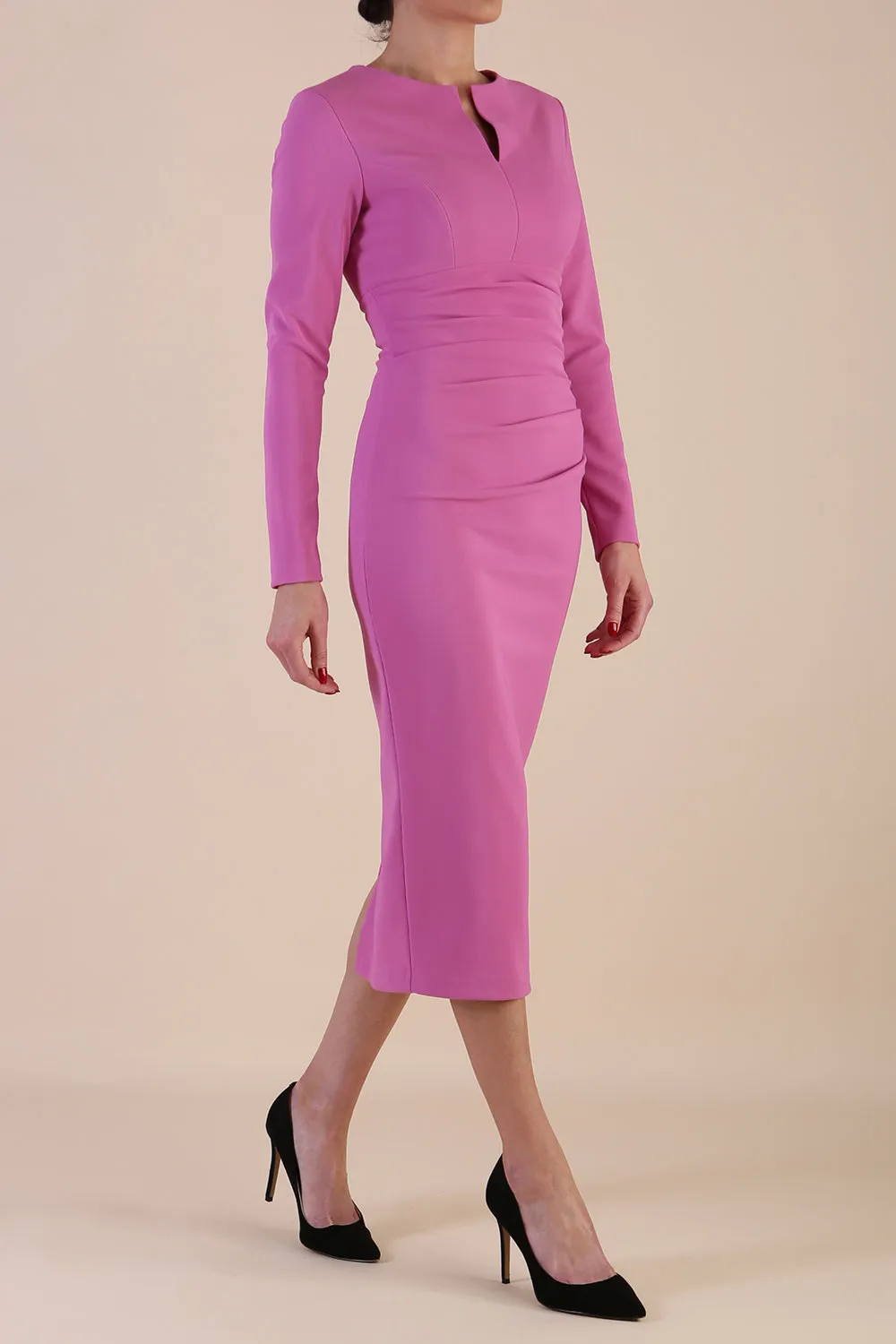 Long Sleeved Lydia Midi Pencil Dress