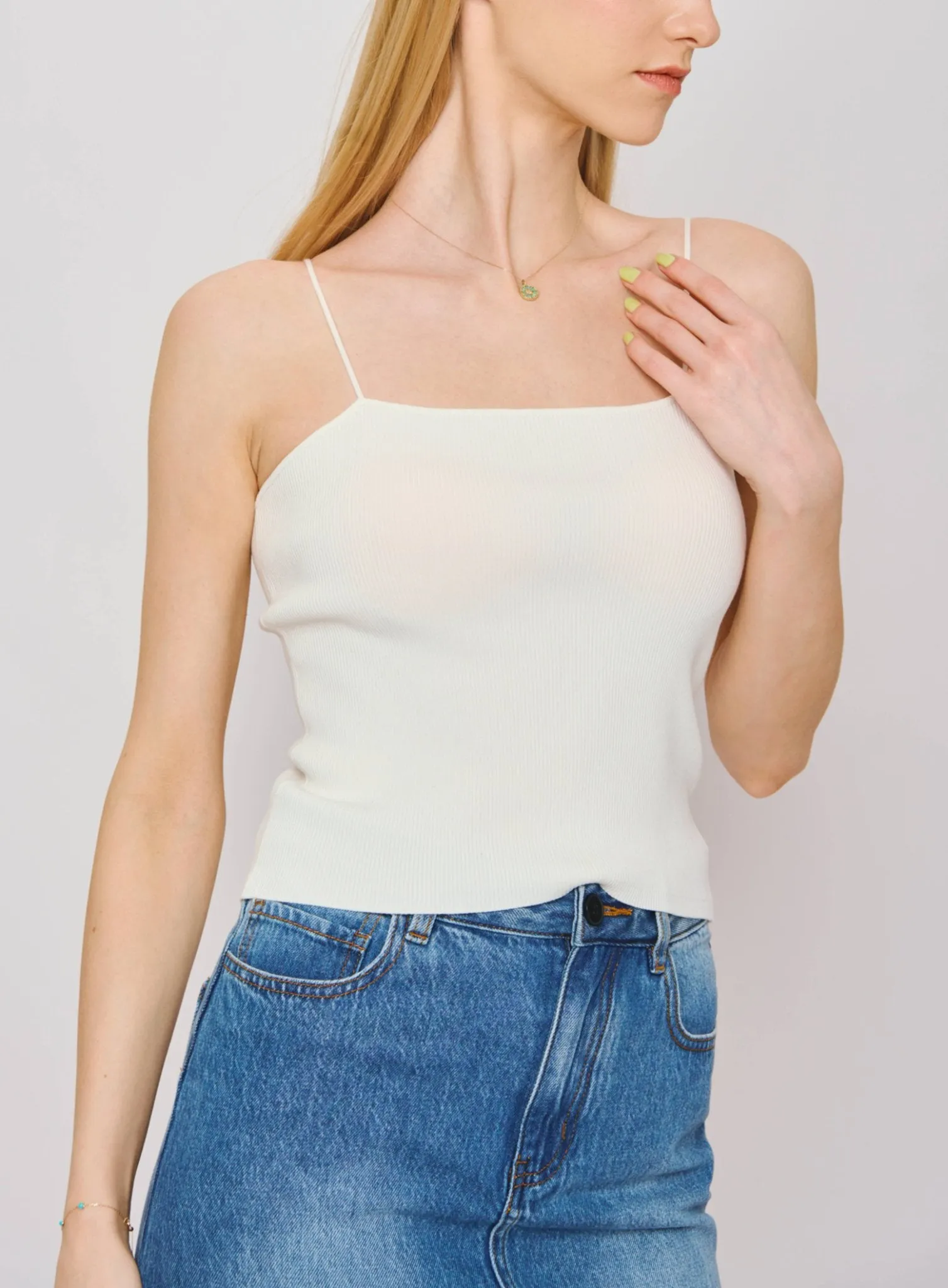 ROXY tencel and silk camisole (White)